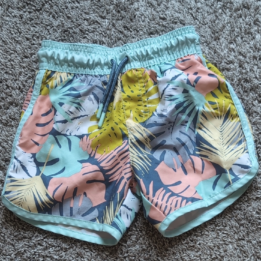 Cat & Jack Kids Swim Trunks - Multicolor Tropical Print